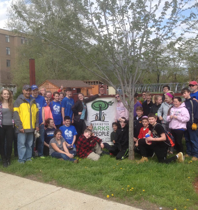 Community gathering in park